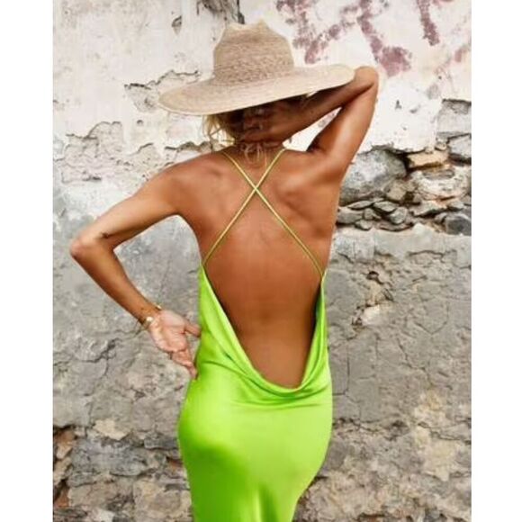 Rat & Boa Lima Satin Cowl Neck Slip Dress Size M - Picture 4 of 10